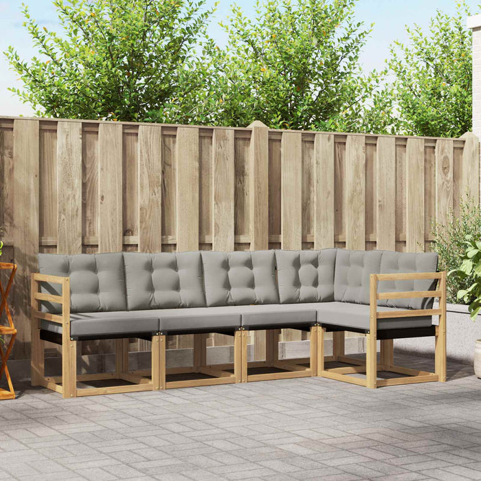Set de canapele de exterior cu pernă 5 pcs Alb și gri deschis WALTI