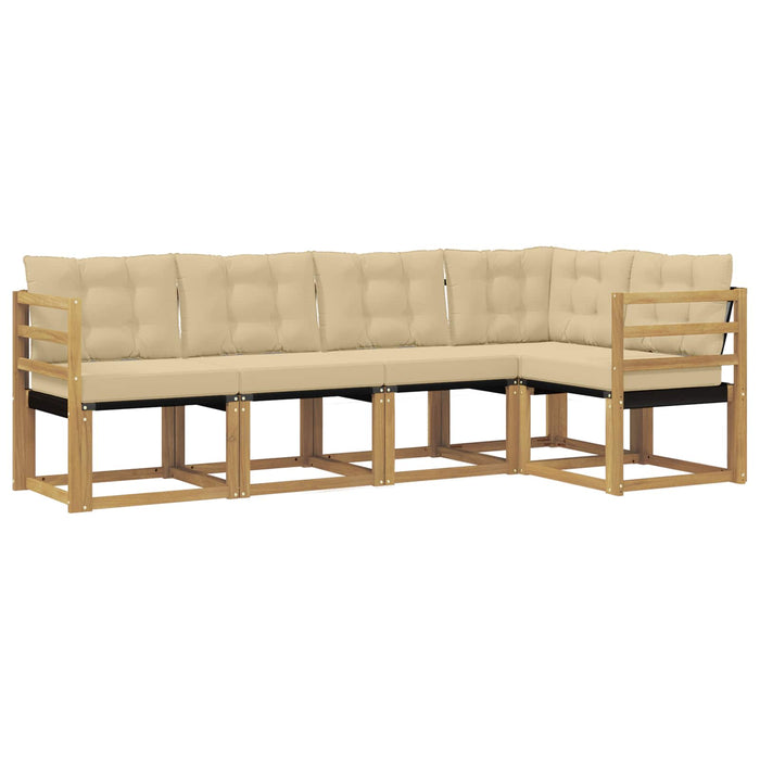 Set de canapele de exterior cu pernă 5 pcs Alb și Bej WALTI