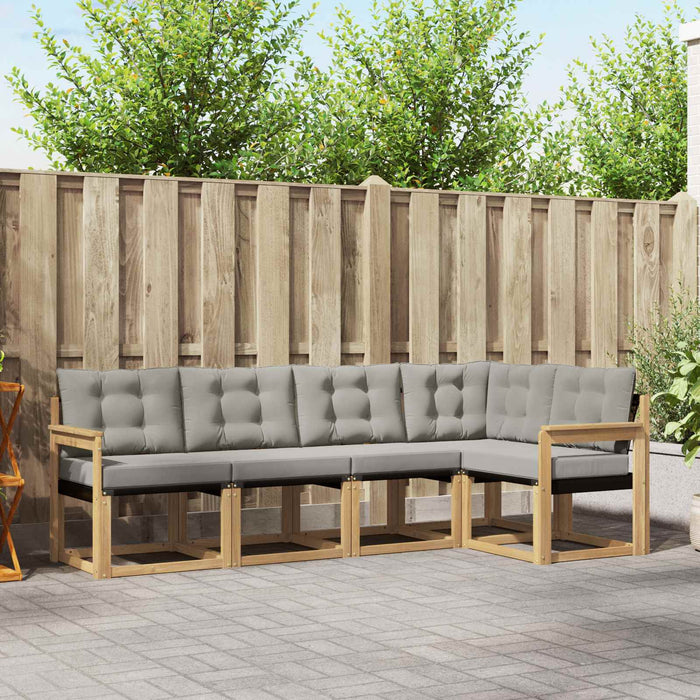 Set de canapele de exterior cu pernă 5 pcs Alb și gri deschis WALTI