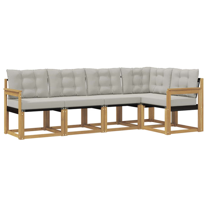 Set de canapele de exterior cu pernă 5 pcs Alb și gri deschis WALTI