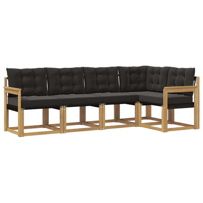 Set de canapele de exterior cu pernă 5 pcs Alb și negru WALTI
