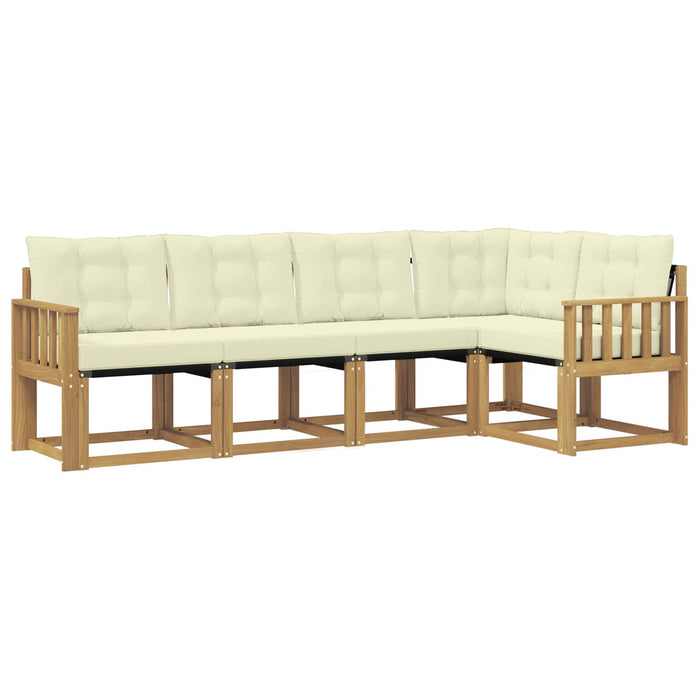 Set de canapele de exterior cu pernă 5 pcs Alb și crem WALTI