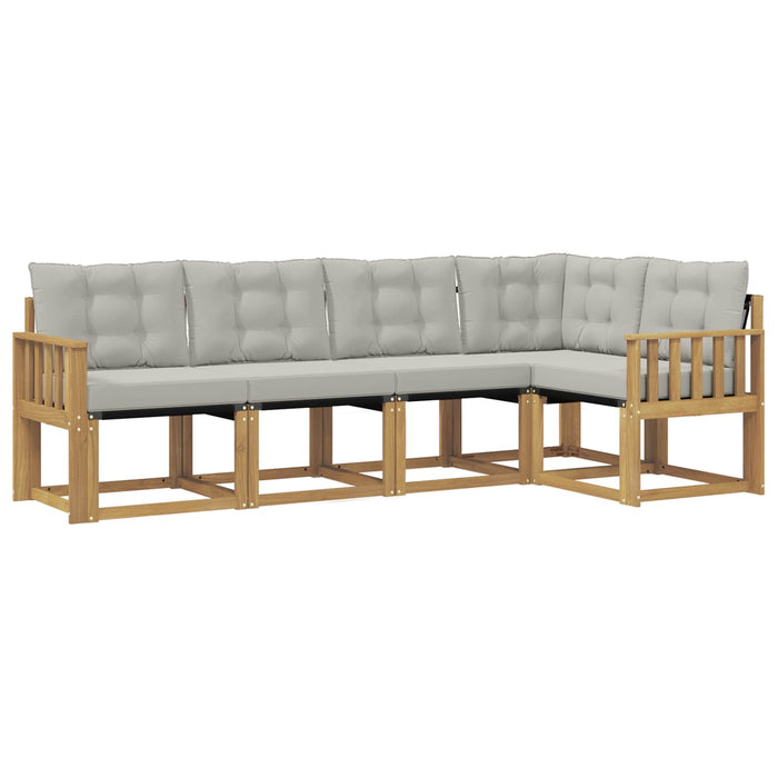 Set de canapele de exterior cu pernă 5 pcs Alb și gri deschis WALTI