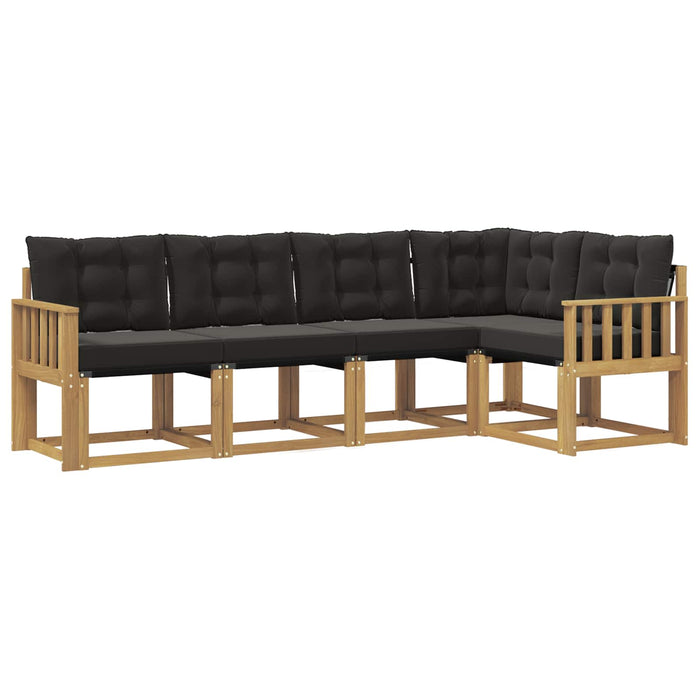 Set de canapele de exterior cu pernă 5 pcs Alb și negru WALTI