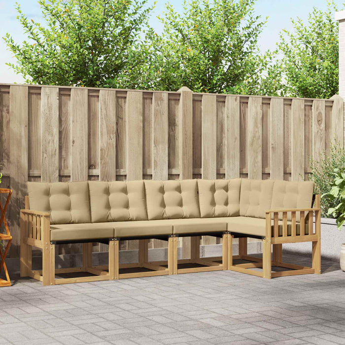 Set de canapele de exterior cu pernă 5 pcs Alb și Bej WALTI