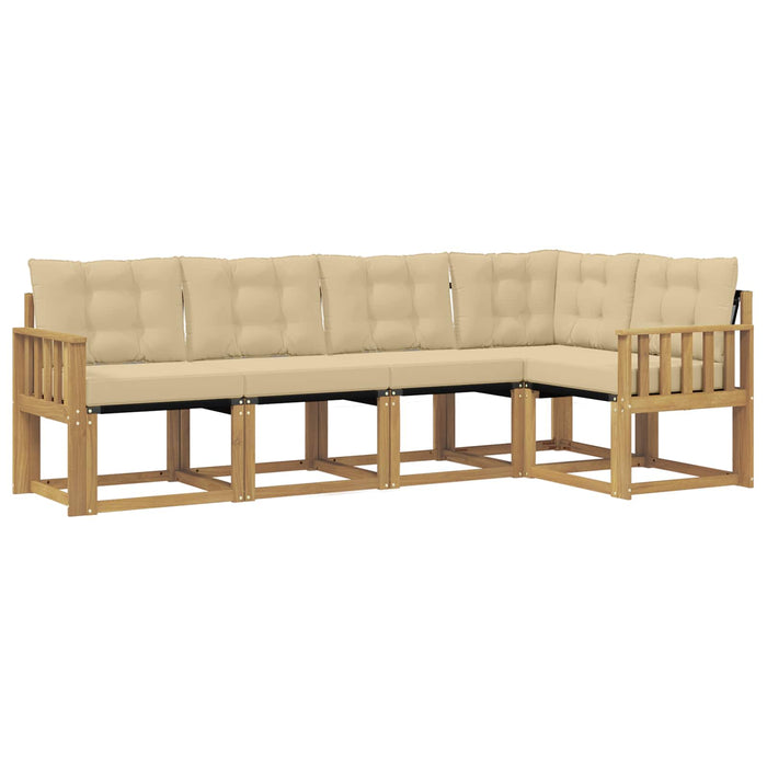 Set de canapele de exterior cu pernă 5 pcs Alb și Bej WALTI