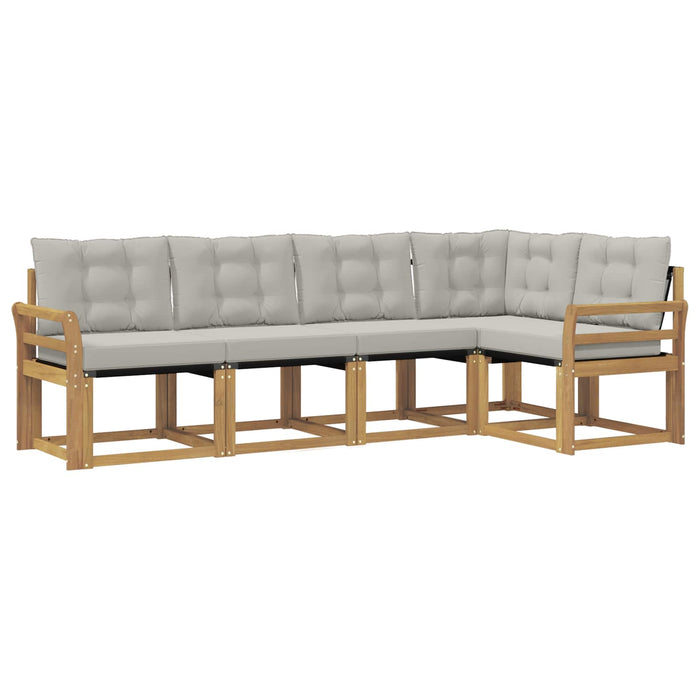 Set de canapele de exterior cu pernă 5 pcs Alb și gri deschis WALTI