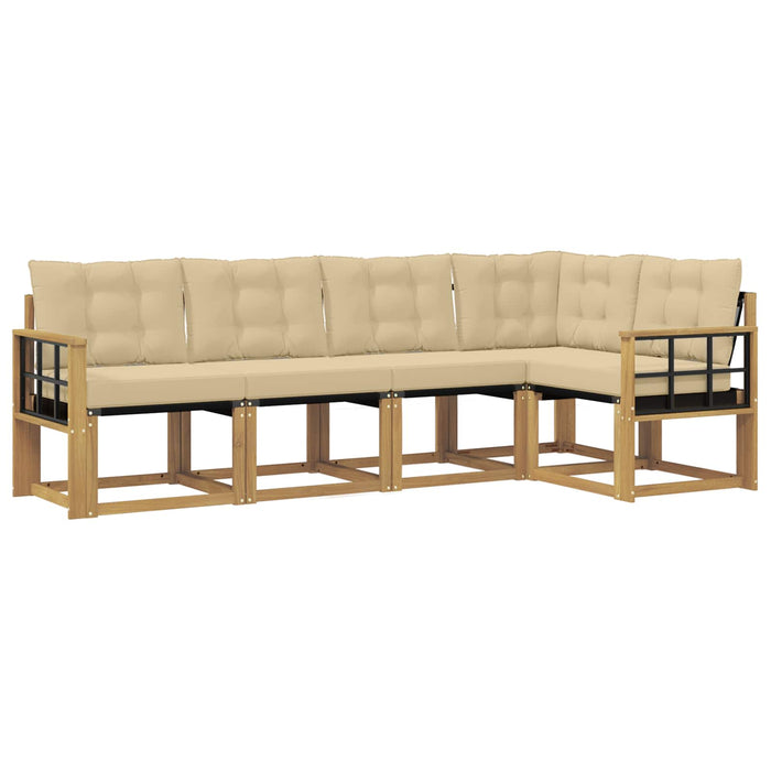 Set de canapele de exterior cu pernă 5 pcs Alb și Bej WALTI