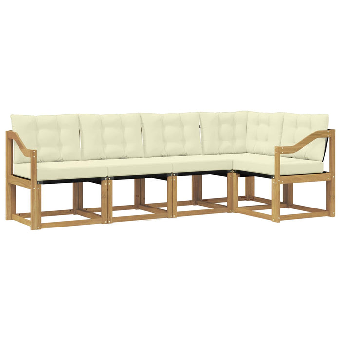 Set de canapele de exterior cu pernă 5 pcs Alb și crem WALTI