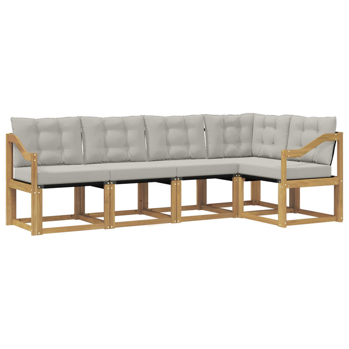 Set de canapele de exterior cu pernă 5 pcs Alb și gri deschis WALTI