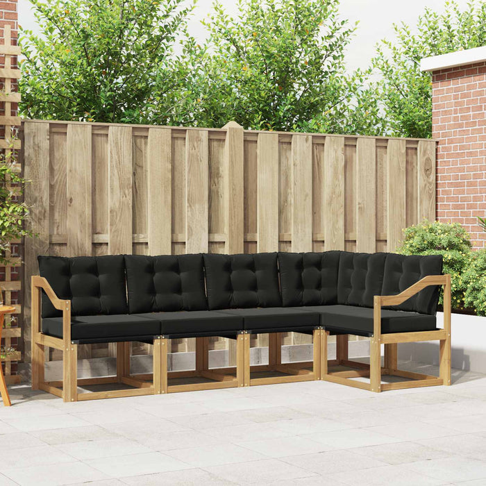 Set de canapele de exterior cu pernă 5 pcs Alb și negru WALTI