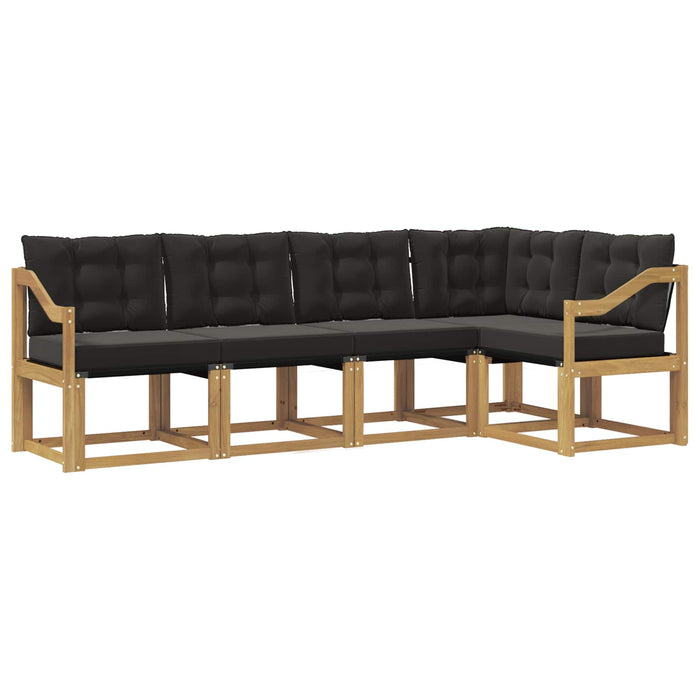 Set de canapele de exterior cu pernă 5 pcs Alb și negru WALTI