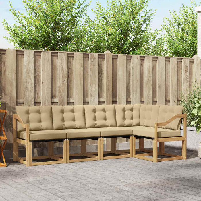 Set de canapele de exterior cu pernă 5 pcs Alb și Bej WALTI