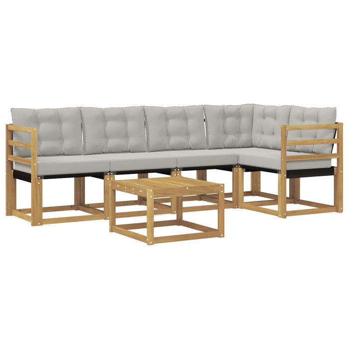 Set de canapele de exterior cu pernă 6 pcs Alb și gri deschis WALTI