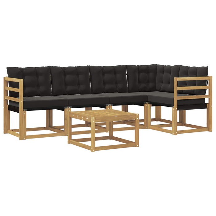 Set de canapele de exterior cu pernă 6 pcs Alb și negru WALTI
