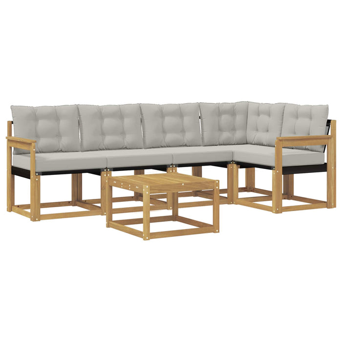 Set de canapele de exterior cu pernă 6 pcs Alb și gri deschis WALTI
