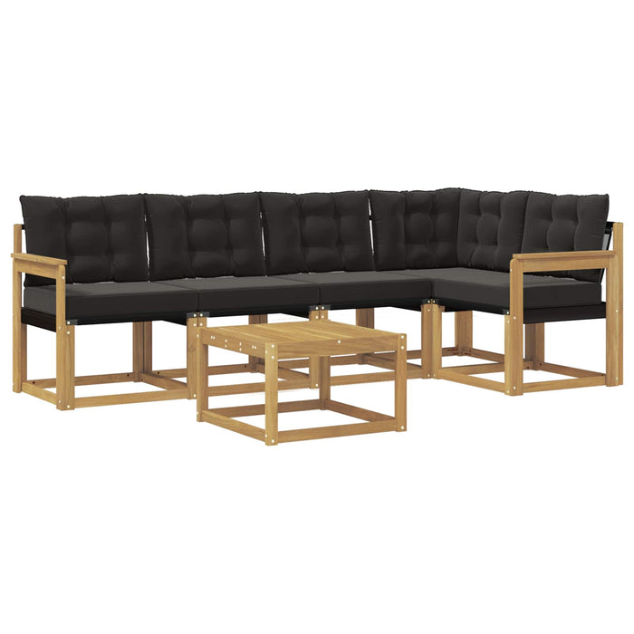Set de canapele de exterior cu pernă 6 pcs Alb și negru WALTI