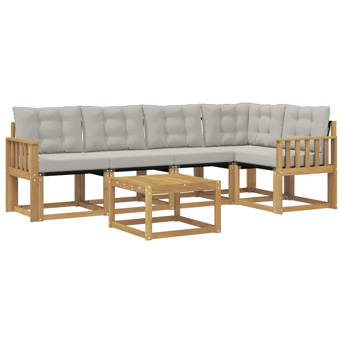 Set de canapele de exterior cu pernă 6 pcs Alb și gri deschis WALTI