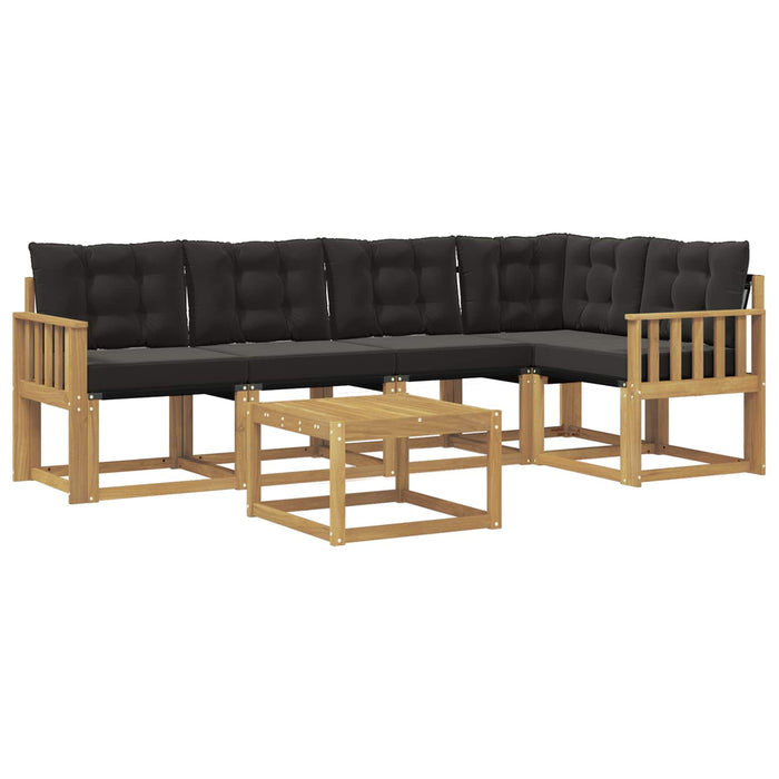 Set de canapele de exterior cu pernă 6 pcs Alb și negru WALTI