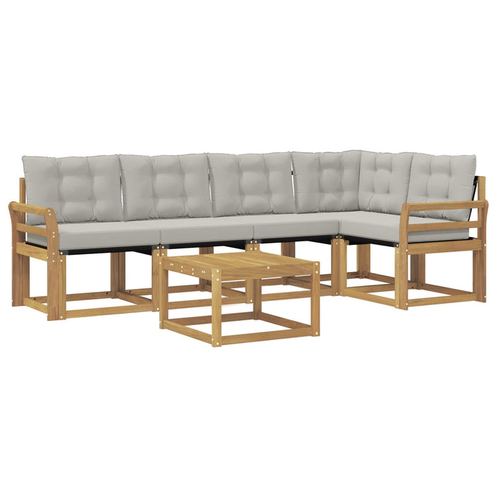 Set de canapele de exterior cu pernă 6 pcs Alb și gri deschis WALTI