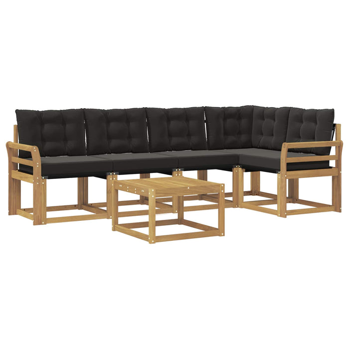 Set de canapele de exterior cu pernă 6 pcs Alb și negru WALTI