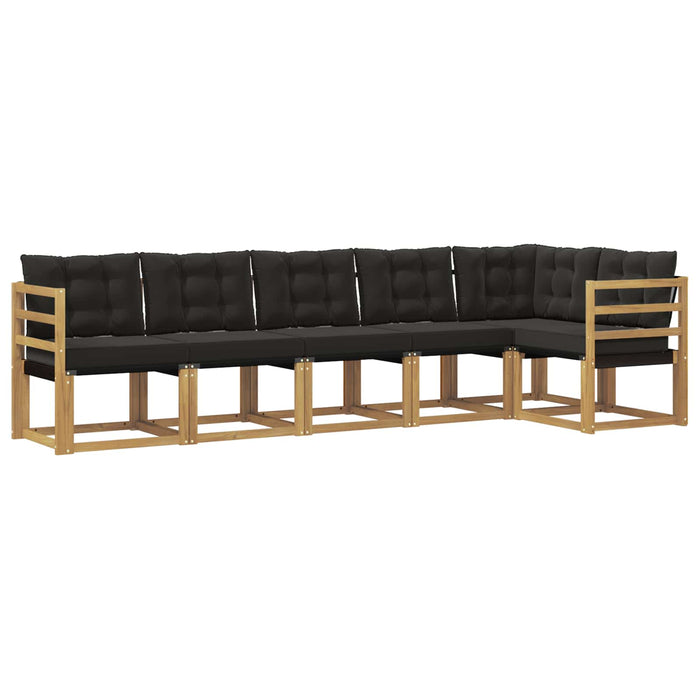 Set de canapele de exterior cu pernă 6 pcs Alb și negru WALTI