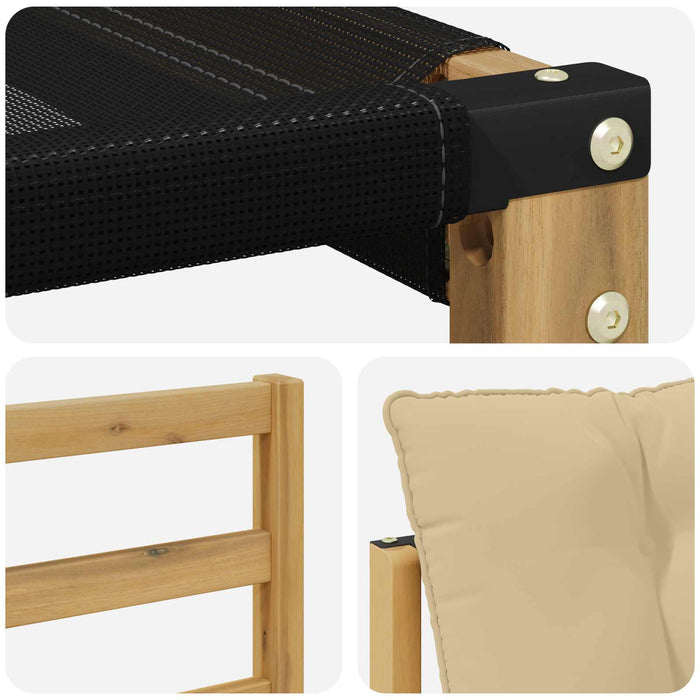 Set de canapele de exterior cu pernă 6 pcs Alb și Bej WALTI