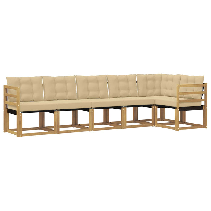 Set de canapele de exterior cu pernă 6 pcs Alb și Bej WALTI