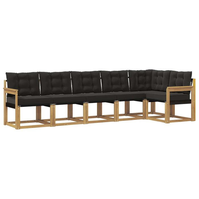 Set de canapele de exterior cu pernă 6 pcs Alb și negru WALTI