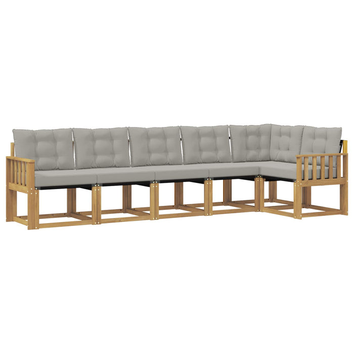 Set de canapele de exterior cu pernă 6 pcs Alb și gri deschis WALTI