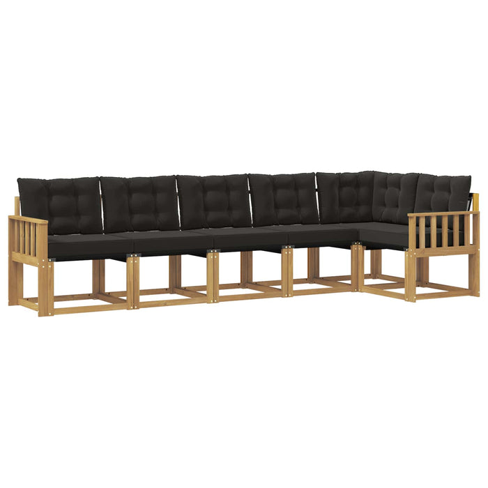 Set de canapele de exterior cu pernă 6 pcs Alb și negru WALTI
