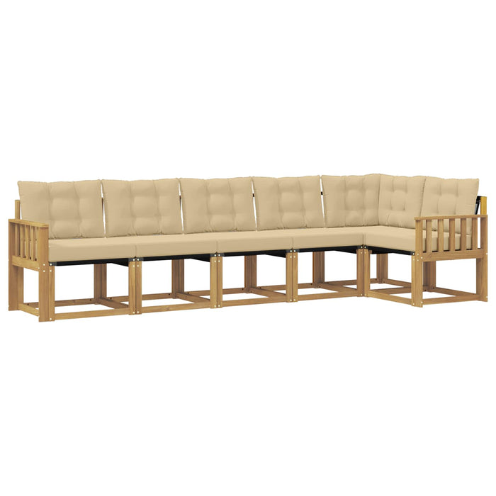 Set de canapele de exterior cu pernă 6 pcs Alb și Bej WALTI