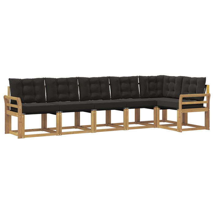Set de canapele de exterior cu pernă 6 pcs Alb și negru WALTI