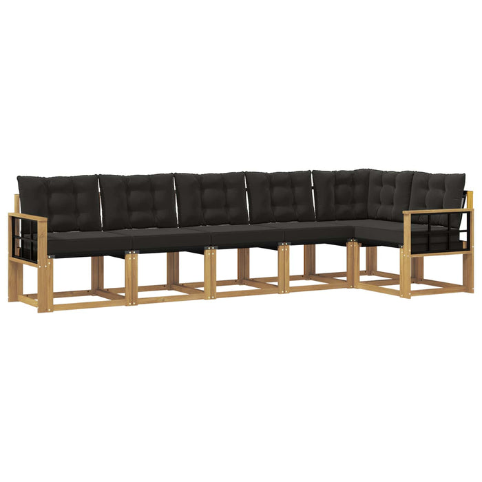 Set de canapele de exterior cu pernă 6 pcs Alb și negru WALTI