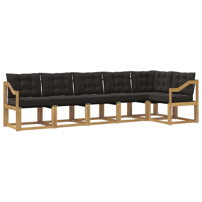 Set de canapele de exterior cu pernă 6 pcs Alb și negru WALTI