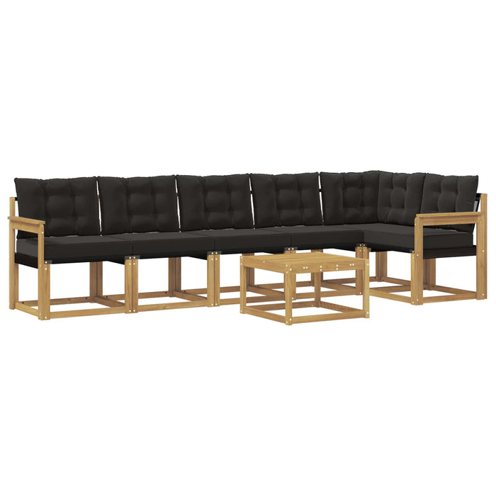 Set de canapele de exterior cu pernă 7 pcs Alb și negru WALTI