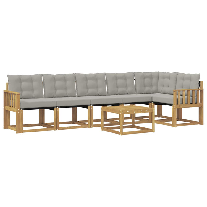 Set de canapele de exterior cu pernă 7 pcs Alb și gri deschis WALTI