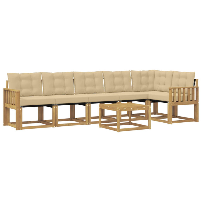 Set de canapele de exterior cu pernă 7 pcs Alb și Bej WALTI
