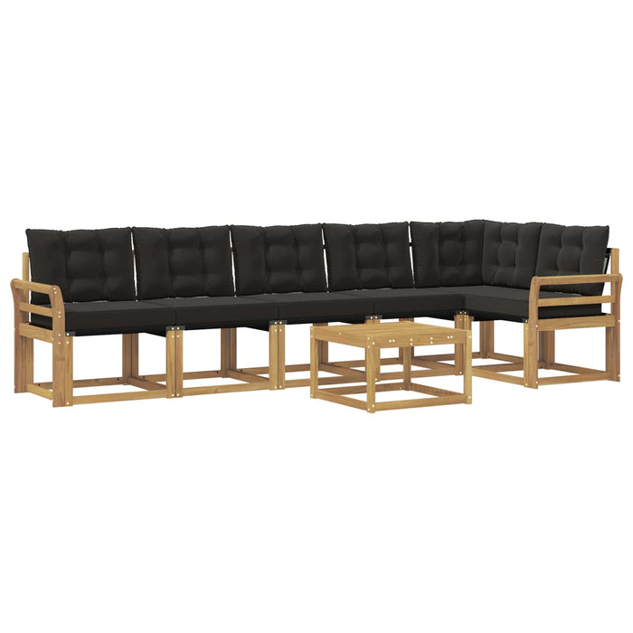 Set de canapele de exterior cu pernă 7 pcs Alb și negru WALTI