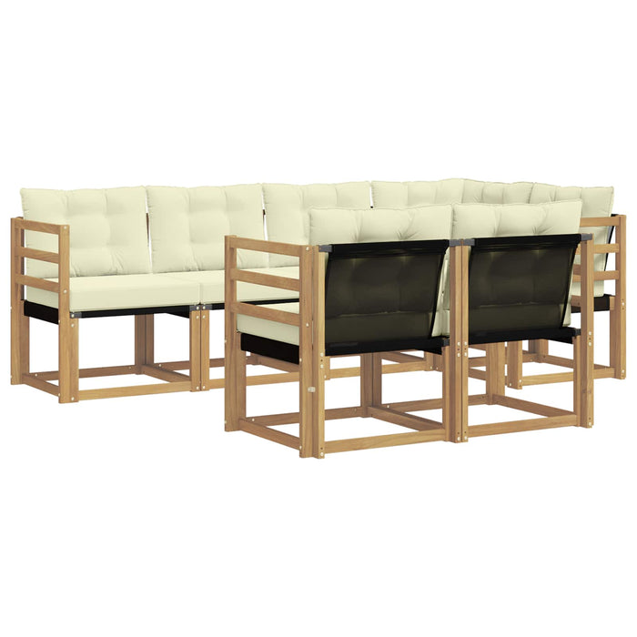 Set de canapele de exterior cu pernă 7 pcs Alb și crem WALTI