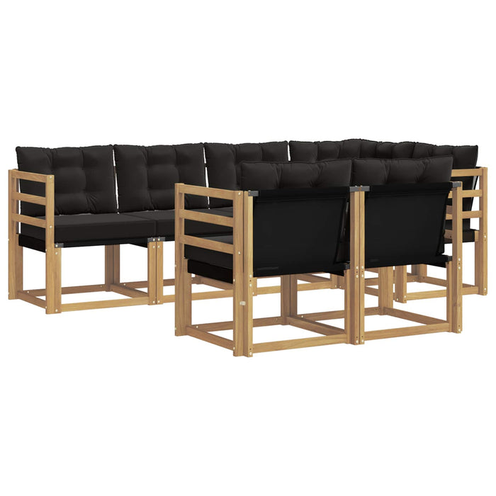 Set de canapele de exterior cu pernă 7 pcs Alb și negru WALTI