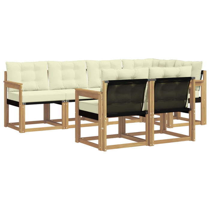 Set de canapele de exterior cu pernă 7 pcs Alb și crem WALTI