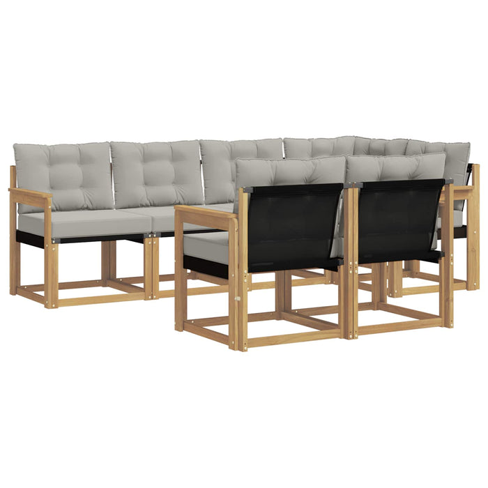 Set de canapele de exterior cu pernă 7 pcs Alb și gri deschis WALTI