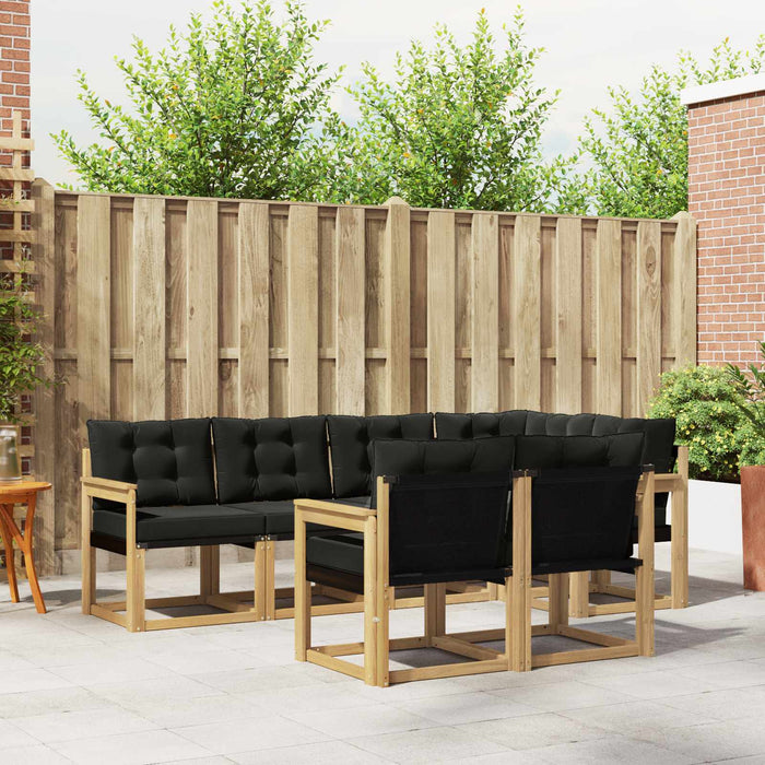 Set de canapele de exterior cu pernă 7 pcs Alb și negru WALTI