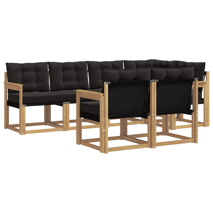 Set de canapele de exterior cu pernă 7 pcs Alb și negru WALTI