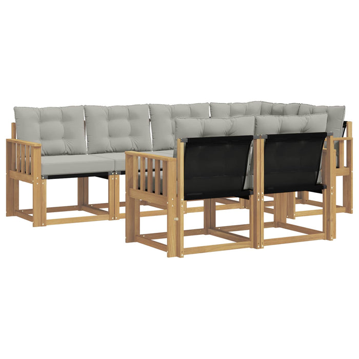 Set de canapele de exterior cu pernă 7 pcs Alb și gri deschis WALTI