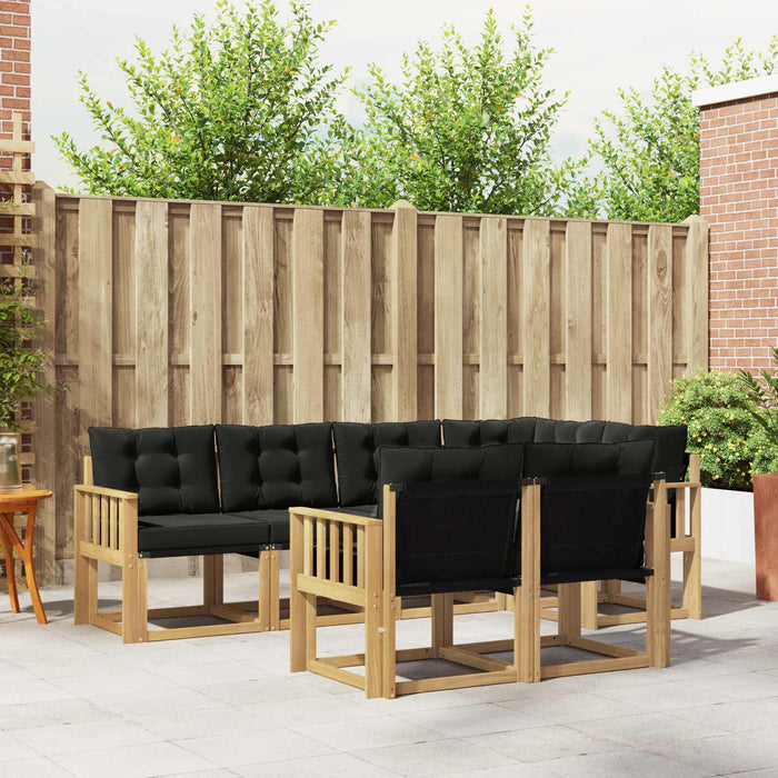 Set de canapele de exterior cu pernă 7 pcs Alb și negru WALTI
