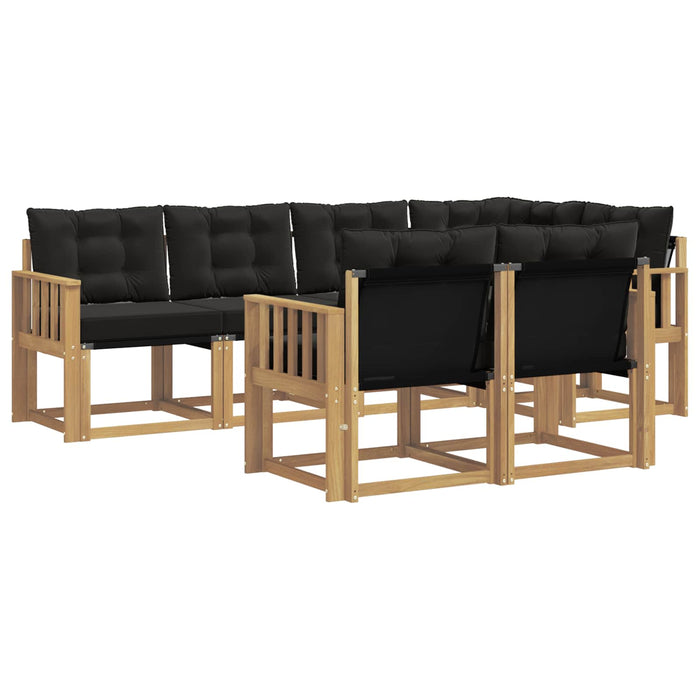 Set de canapele de exterior cu pernă 7 pcs Alb și negru WALTI