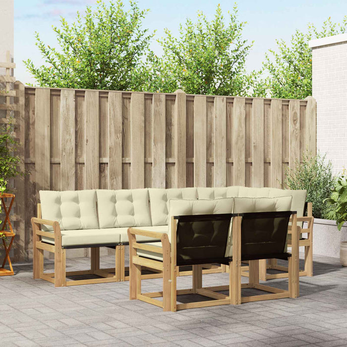 Set de canapele de exterior cu pernă 7 pcs Alb și crem WALTI