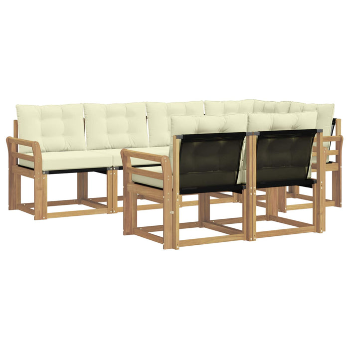 Set de canapele de exterior cu pernă 7 pcs Alb și crem WALTI